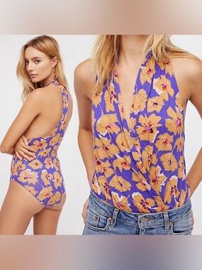 Intimately Free People Sure Please Floral Print Bodysuit